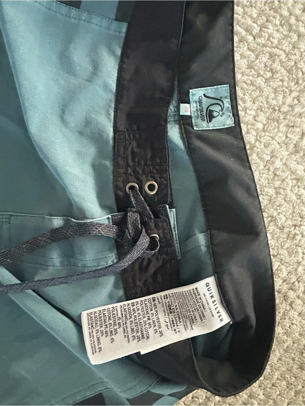 Quiksilver Slate Blue Boardshorts with Black Checker Panels